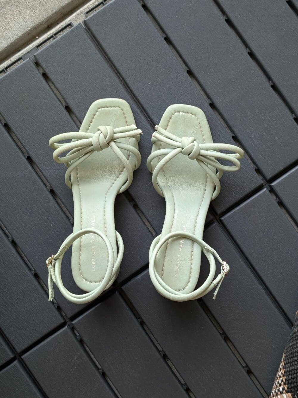 Loeffler Randall Mikel Mint Bow Mid-Heel Sandal